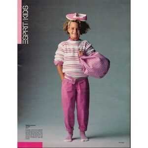 ESPRIT Kids Children Fashion Pink Outfit Tabitha Johnson Vintage Print Ad 1986